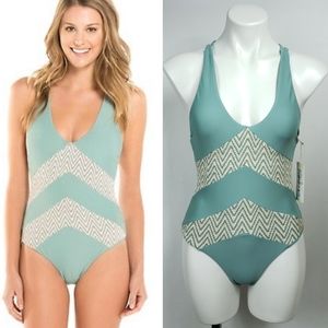 NWT TORI PRAVER Chevron Strappy Sexy One Piece #L